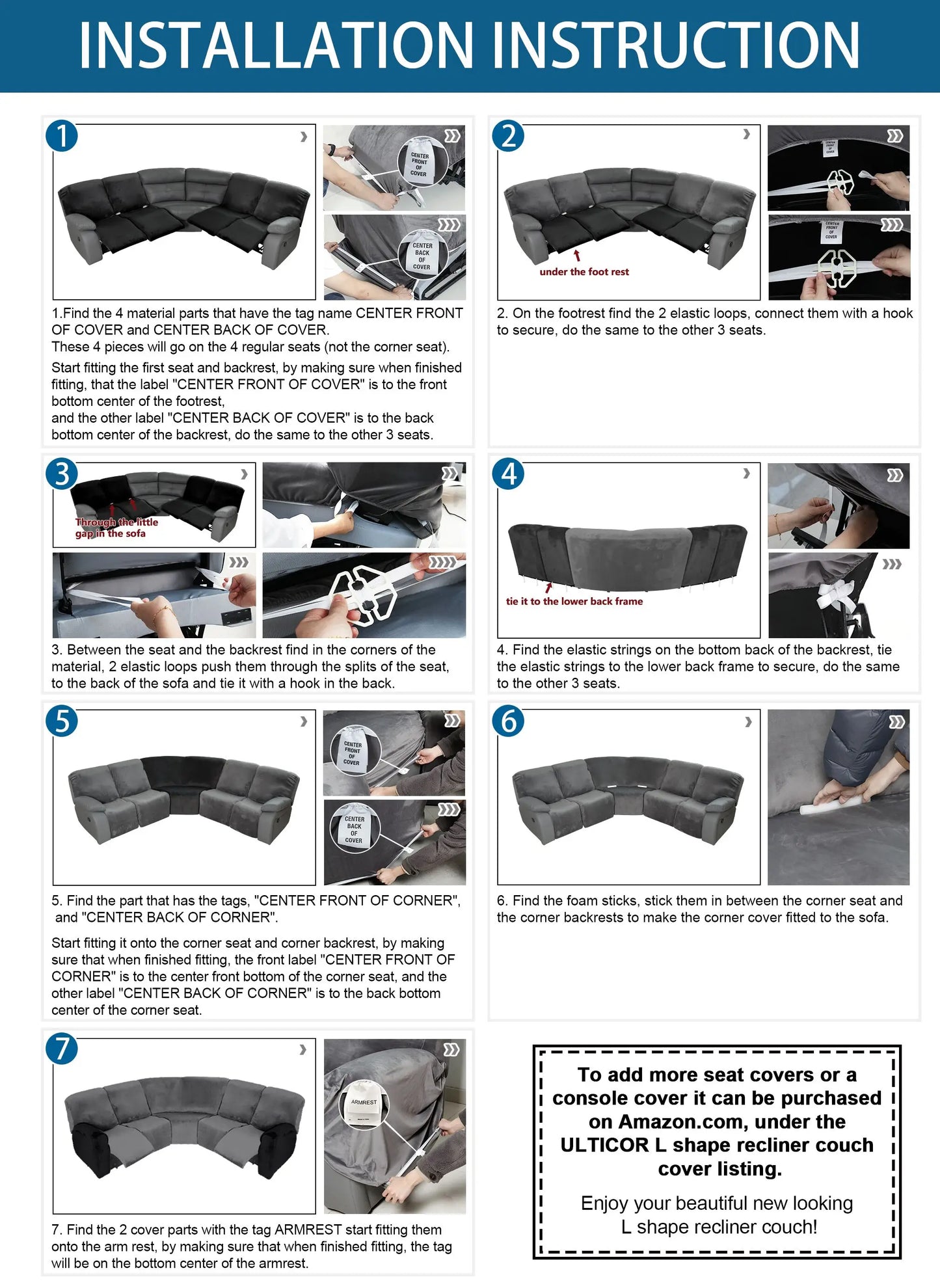5 Seater Recliner Cover 7 Pcs Recliner Sofa Covers Velvet Stretch Reclining Sectional Couch Covers for 5 Cushion Sofa Slipcovers