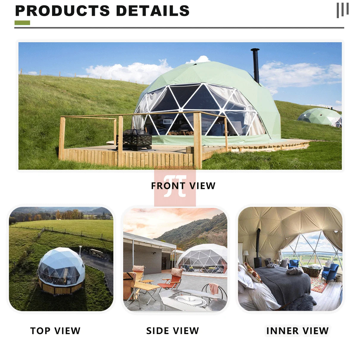 6M 7M Luxury Waterproof Geodesic Dome PVC Spherical Tent Hotel Resort for Glamping Outdoor Luxury Glamping Dome with Bathroom