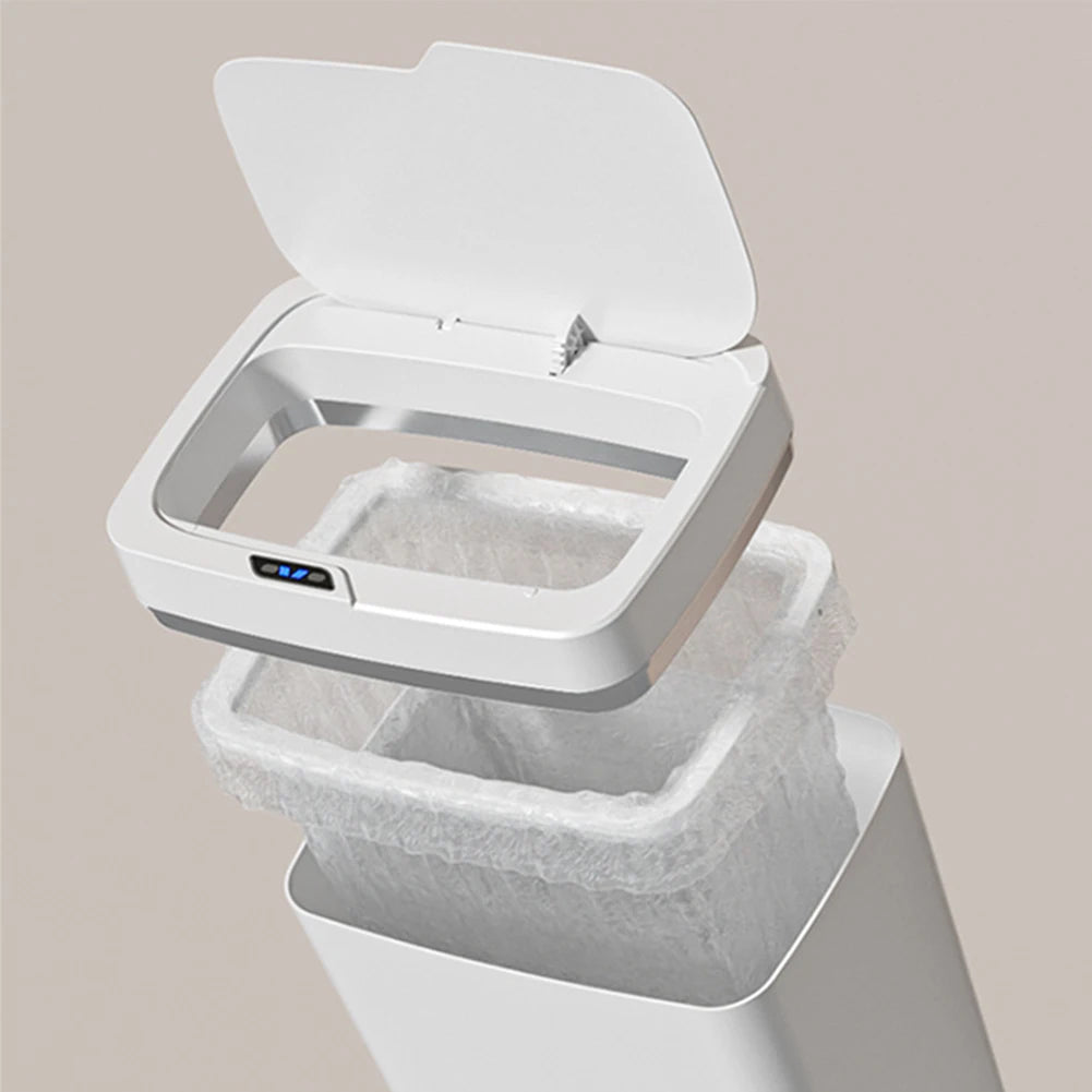 15/18L Smart Sensor Trash Can Waterproof Auto Motion Sensor Rubbish Can Rechargeable Garbage Bucket for Kitchen Bathroom Bedroom