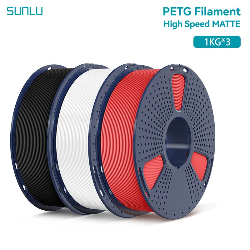 SUNLU 3KG High Speed Matte PETG Filament 1.75mm 1kg Spool (2.2lbs) High Speed Printing Filament Fit Most FDM Printer