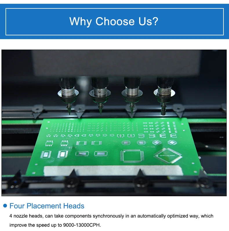 Stock in Europe New product 2022 automatic chip mounter PCB assembly machine SMT550 with PCB400*200mm