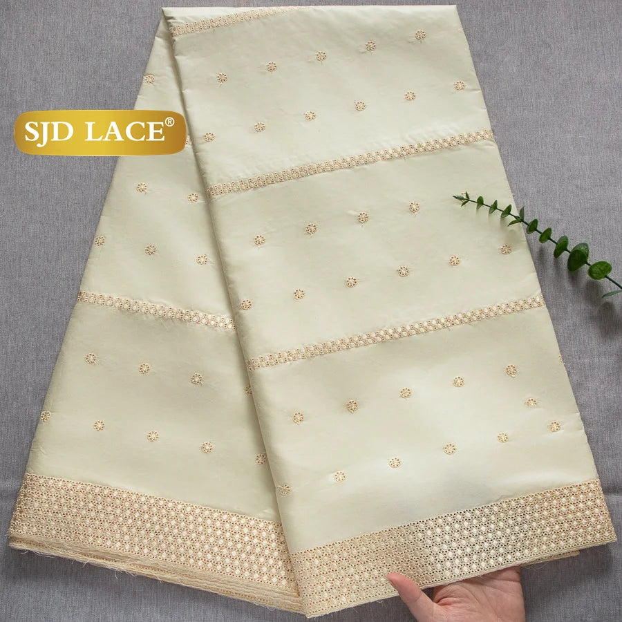 SJD LACE Swiss Voile Lace Fabrics Dubai African Cotton 5 Yards 2026 Latest African Nigerian Cotton Lace for Dresses Sew 4662