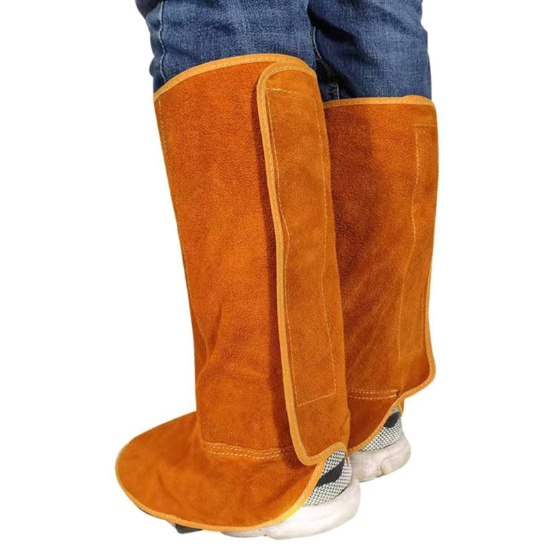 Leather Welding Spats 15'' Shoes Cover Working Tool Protection Welder Feet Cover