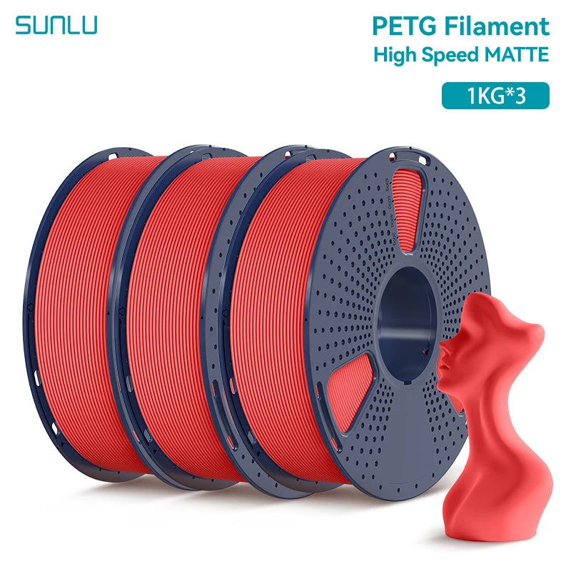 SUNLU 3KG High Speed Matte PETG Filament 1.75mm 1kg Spool (2.2lbs) High Speed Printing Filament Fit Most FDM Printer