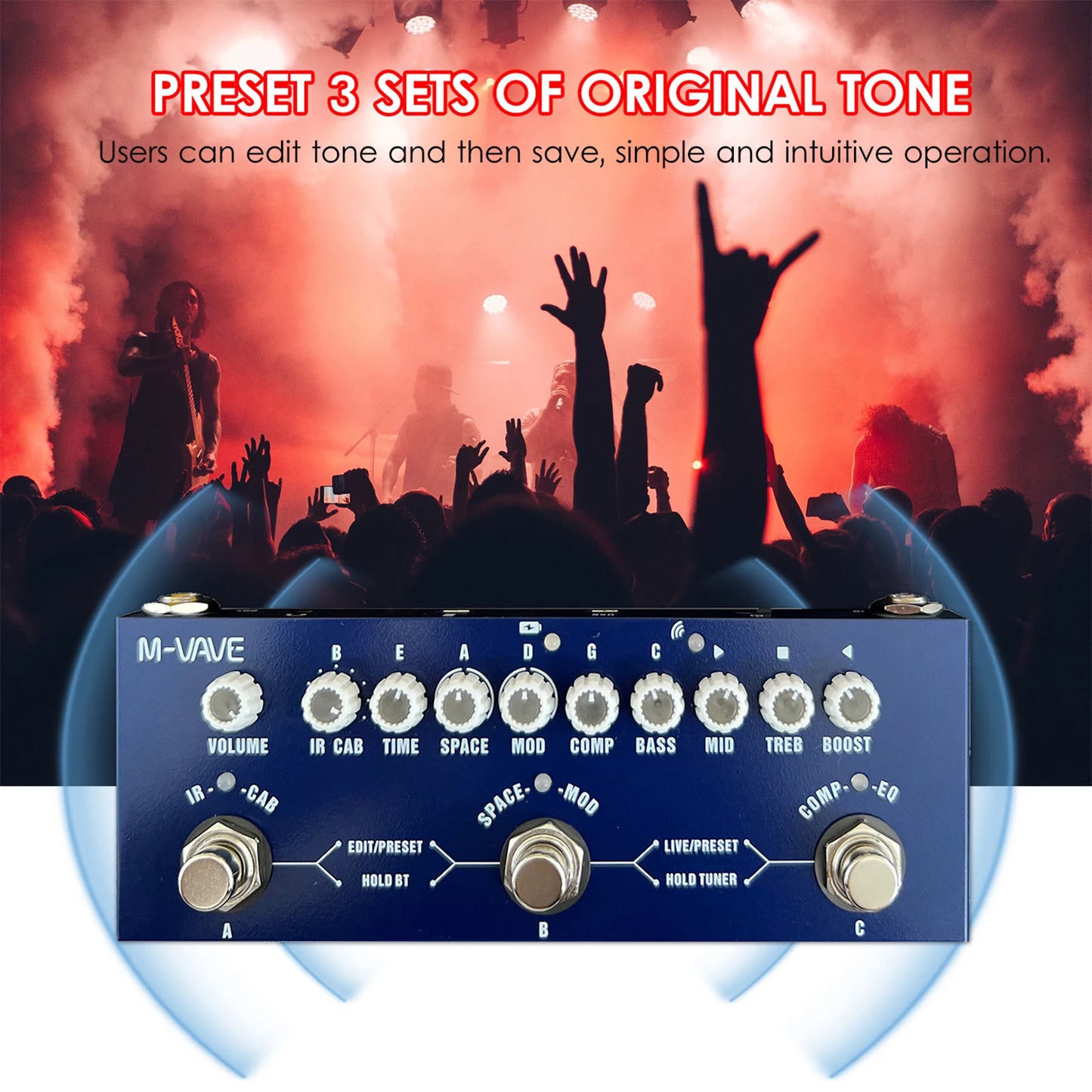 M-VAVE CUBE BABY Portable Multifunctional Electric Guitar Combined Effect Pedal with Wireless Music Playback Phone Recording