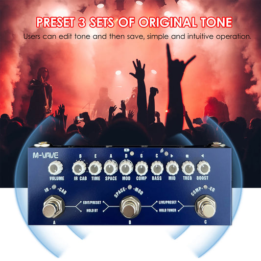 M-VAVE CUBE BABY Portable Multifunctional Electric Guitar Combined Effect Pedal with Wireless Music Playback Phone Recording