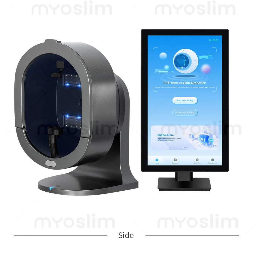 X5 3D Ai Skin Image Analyzer 21.5 inch High Definition Pixels Whole Facial Scanning Multi Spectrum Moisture Scalp Detection CE
