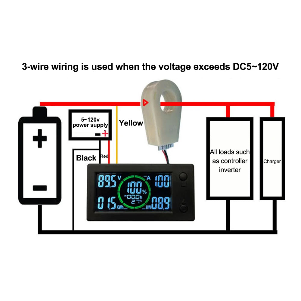 Bluetooth DC 0~300v Battery Monitor Hall Coulomb Tester Digital Voltmeter Ammeter Capacity Power Electricity AH Voltage Meter