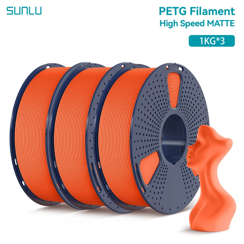SUNLU 3KG High Speed Matte PETG Filament 1.75mm 1kg Spool (2.2lbs) High Speed Printing Filament Fit Most FDM Printer