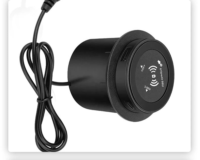 Universal Fast Wireless Charger Desktop Embedded Supports PD30W And USB Wired Charging 5V 3A Furniture Opening Desk Hole HUB