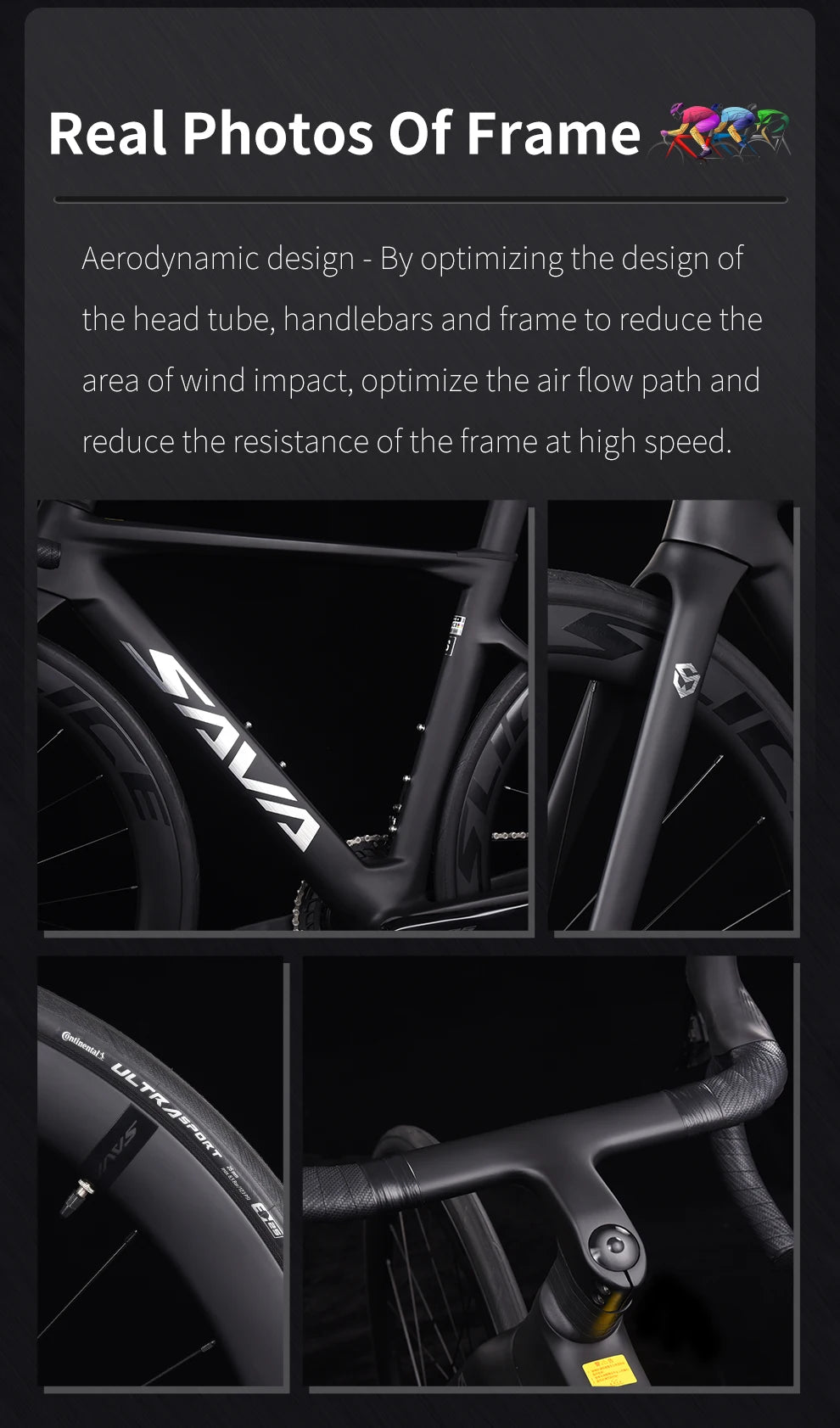 SAVA R7 Carbon Fiber Road Bike Carbon Frame, Handlebars, Fork Shimano Di2 R7170 24Speed Shift Kit, UCI CE Certified Adult Racing