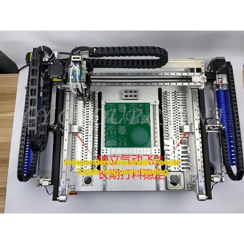 Q2S Dual 6 Heads 54 Bits Full Vision Desktop Automatic SMT Pick and Place Machine Chip Mounter