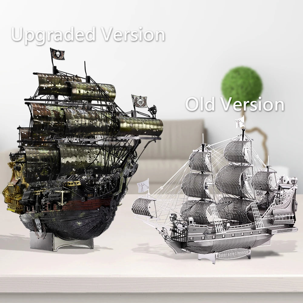 Piececool Model Building Kits The Queen Anne's Revenge 3D Metal Puzzle DIY Toys Jigsaw Home Decoration Gifts for Teens