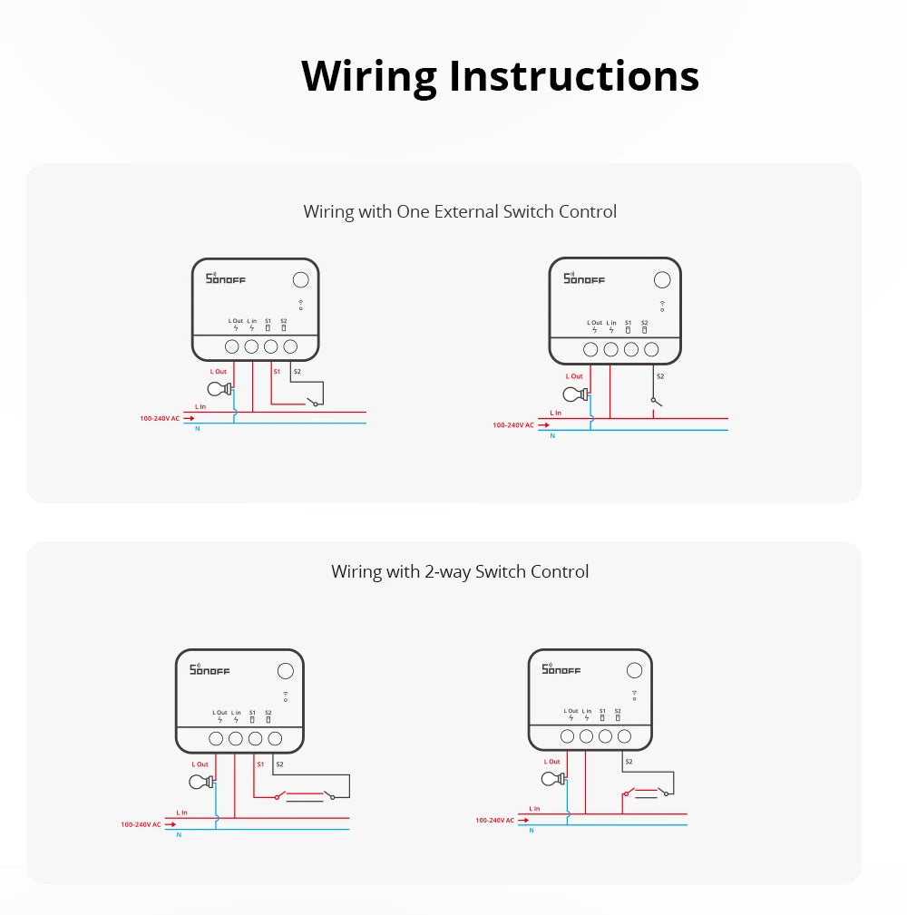 SONOFF ZBMINIL2 Smart Switch No Neutral Wire Required Smart Home 2 Way Wireless Control Work with eWeLink Alexa Google Home ZHA