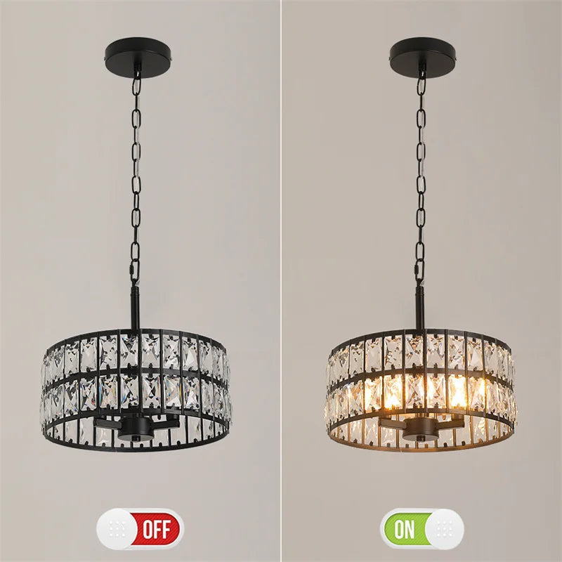 K9 Crystal Dining Table Pendant Lamp Bedroom Hanging Lamp Retro Luxury Style Suitable For Kitchen Plafon Ceiling Chandelier