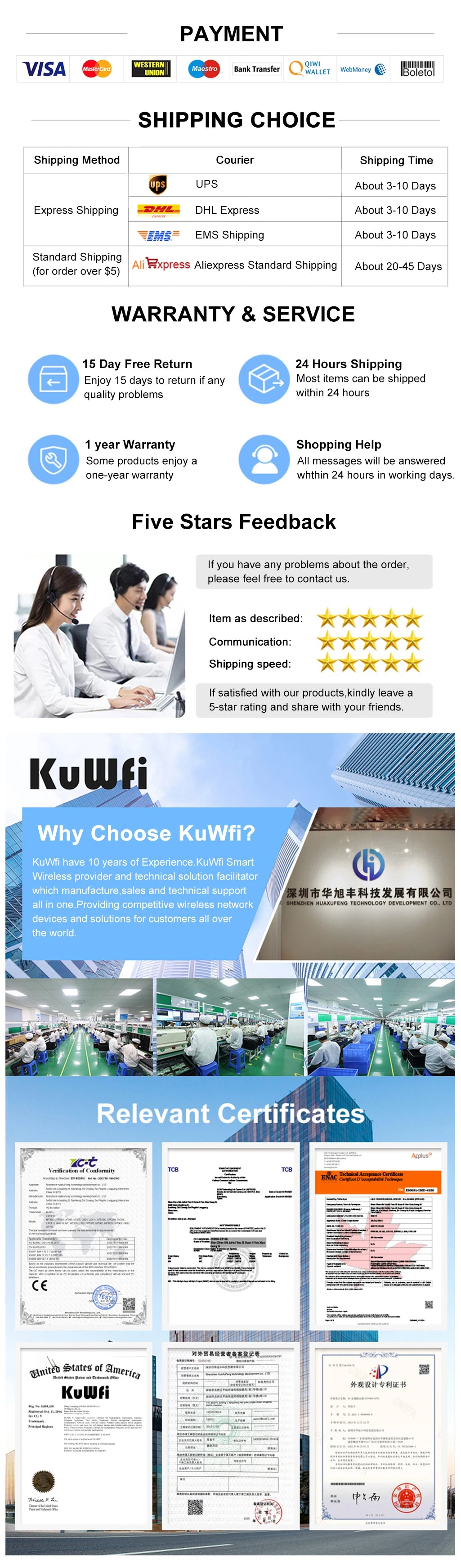 KuWFi 300Mbps Outdoor CPE Bridge 2.4Ghz Wireless Wi-fi Signal PTP PTMP Long Distance Extender AP Repeater Mode IP65 with 24V POE