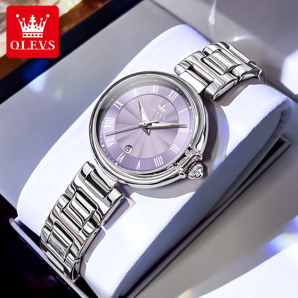 OLEVS 5608 Women Watch Luxury Brand Quartz Watch Roman Scale Waterproof Luminous Calendar Watch Elegant Women Watch Reloj Hombre