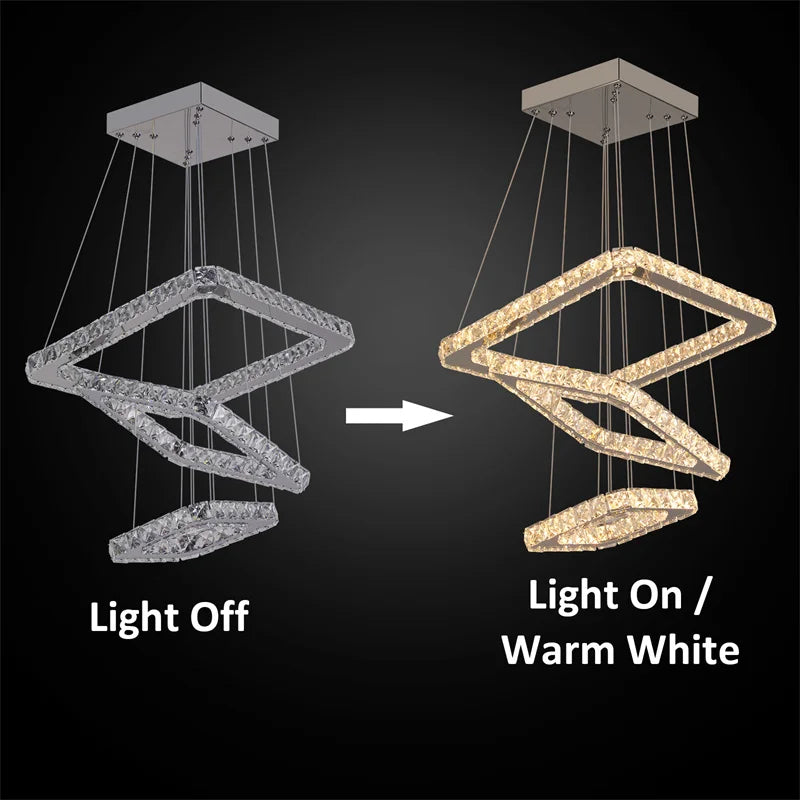 Modern Crystal Chandeliers Ring-Shaped Pendant Lights Living Room And Kitchen Decoration Led Ceiling Lamps Hanging Luminaire