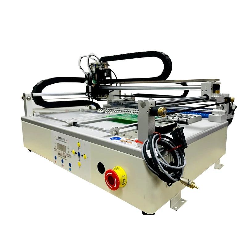 Q1 Dual Heads 25 Bits Desktop Full Automatic SMT Pick Place Machine Chip Mounter Solder Station with 4 Head