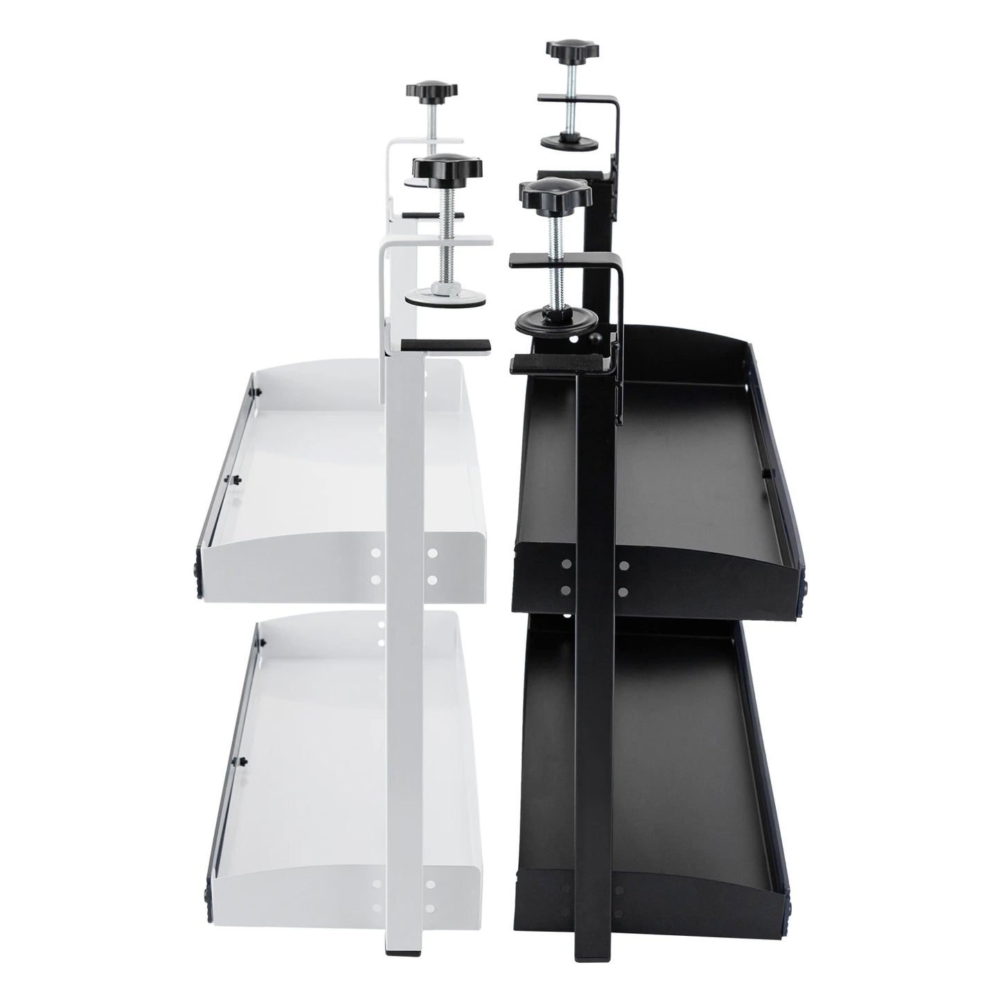 Adjustable 2-Tier Desk Shelf Clamp-On Storage Tray for Displaying Photos Decorations Clip-On Desk Organizer Shelf