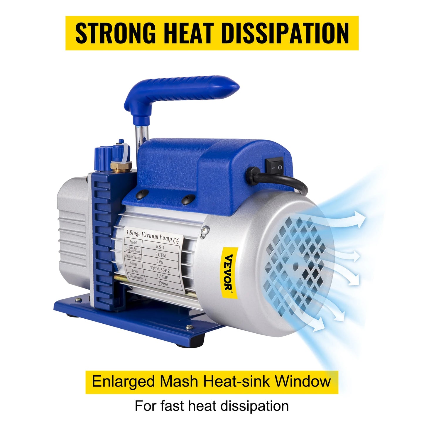 SIHAO 4.8CFM 1/3HP Refrigeration Vacuum Pump Air Conditioning for Automobile Vacuum Evacuation Car Refrigeration Repair Tools