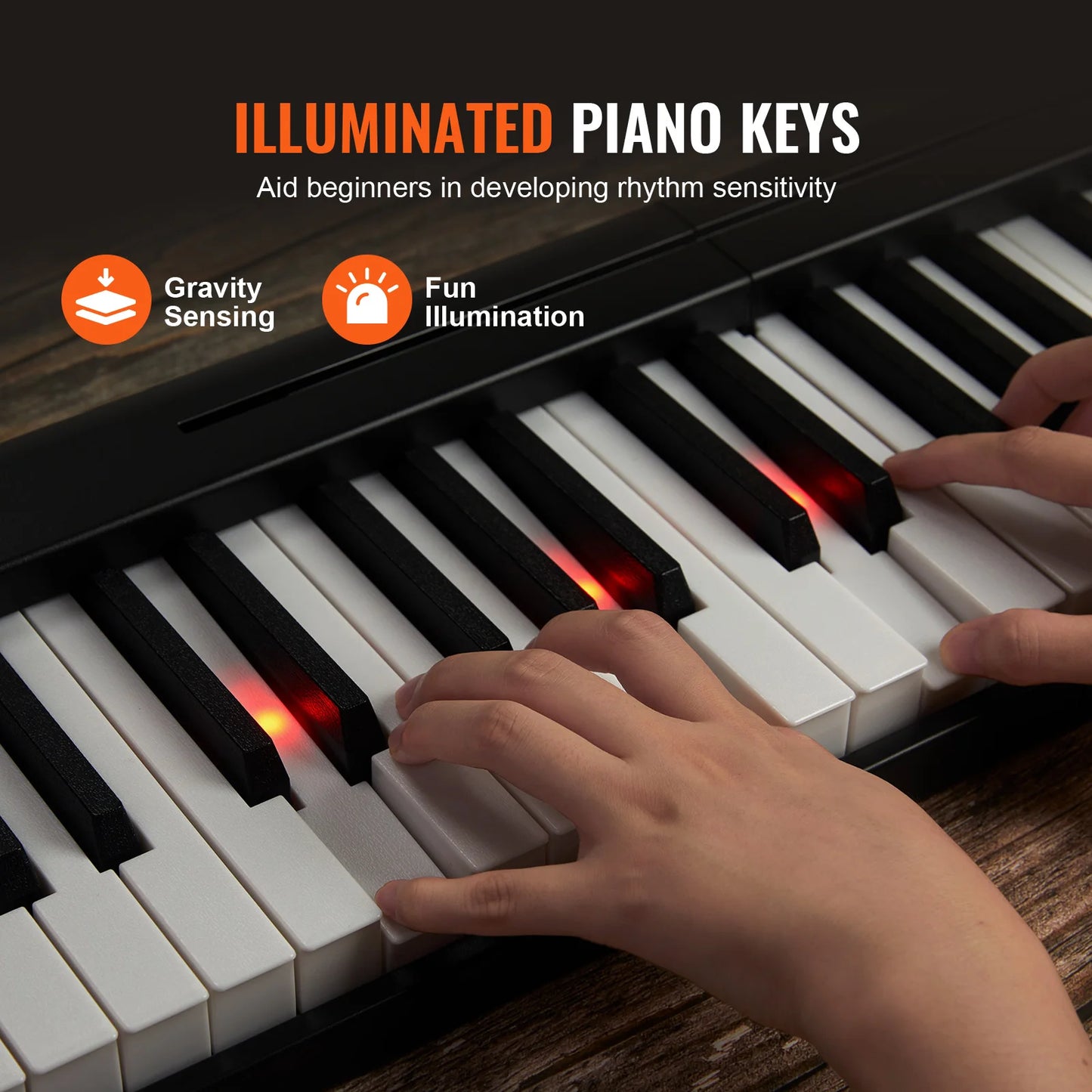 SucceBuy 61 or 88 Key Folding Keyboard Piano Bluetooth & MIDI  Electronic Digital Foldable Piano Rechargeable for Beginners Use