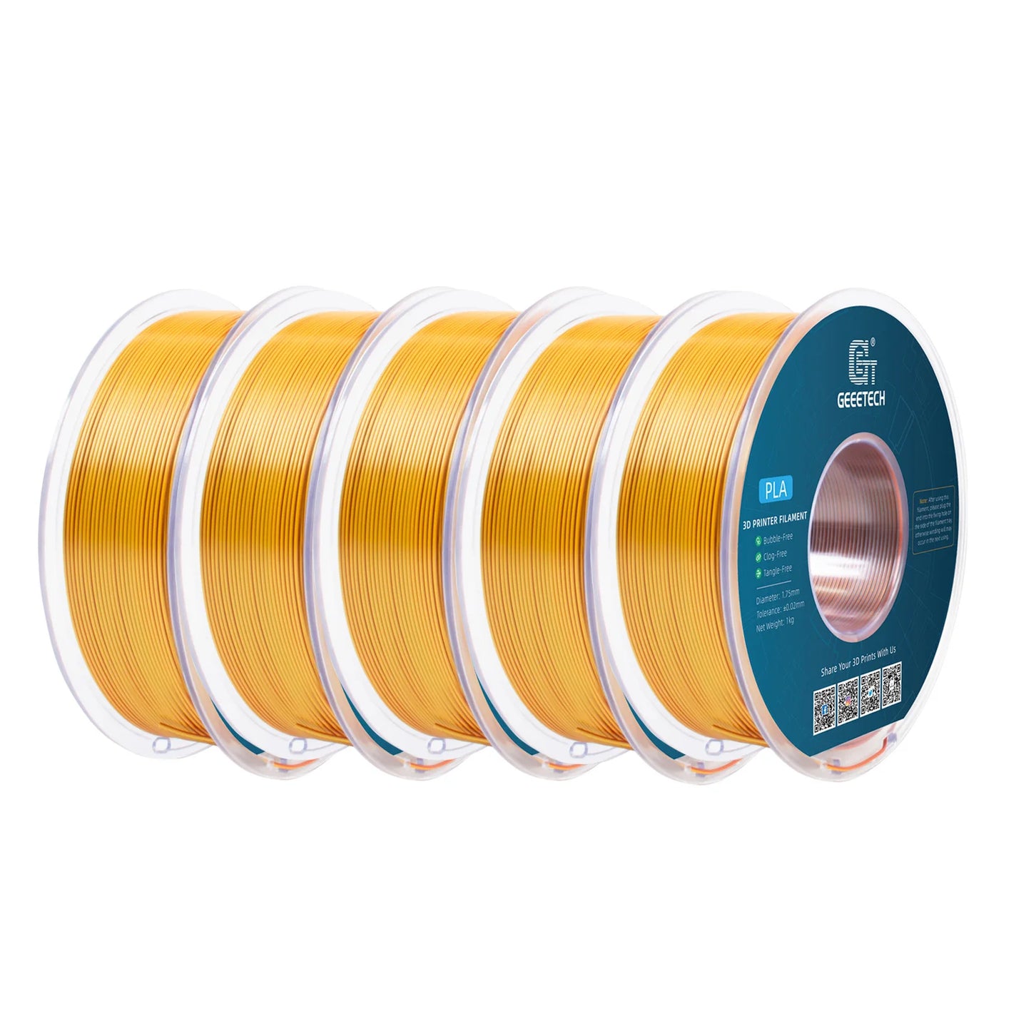 Geeetech 5Kg Three Tri Color Silk PLA Filament , 3D Filament 1,75 mm Spool Wire  (+/-0.03mm) Vacuum packaging, special color