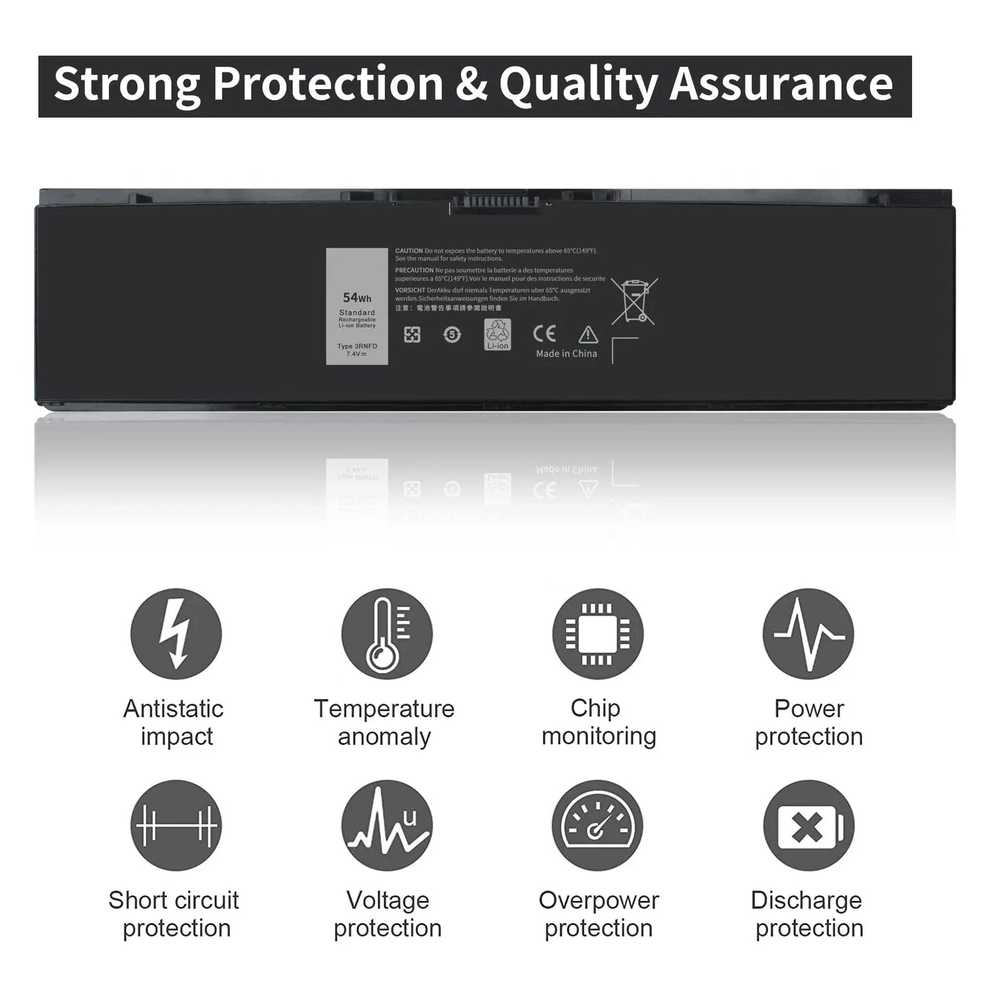 E7440 3RNFD Laptop Battery Replacement for Dell Latitude 14 E7450 E7420 Series Laptop V8XN3 34GKR 451-BBOG BBFV High Capacity
