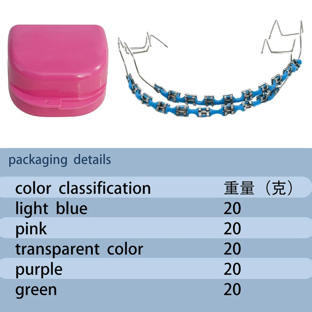 Temporary Tooth Decoration Dental Fake Braces with Metal Wires & Bracket Dental Metal Bracket Dental Tool for Tooth Decor
