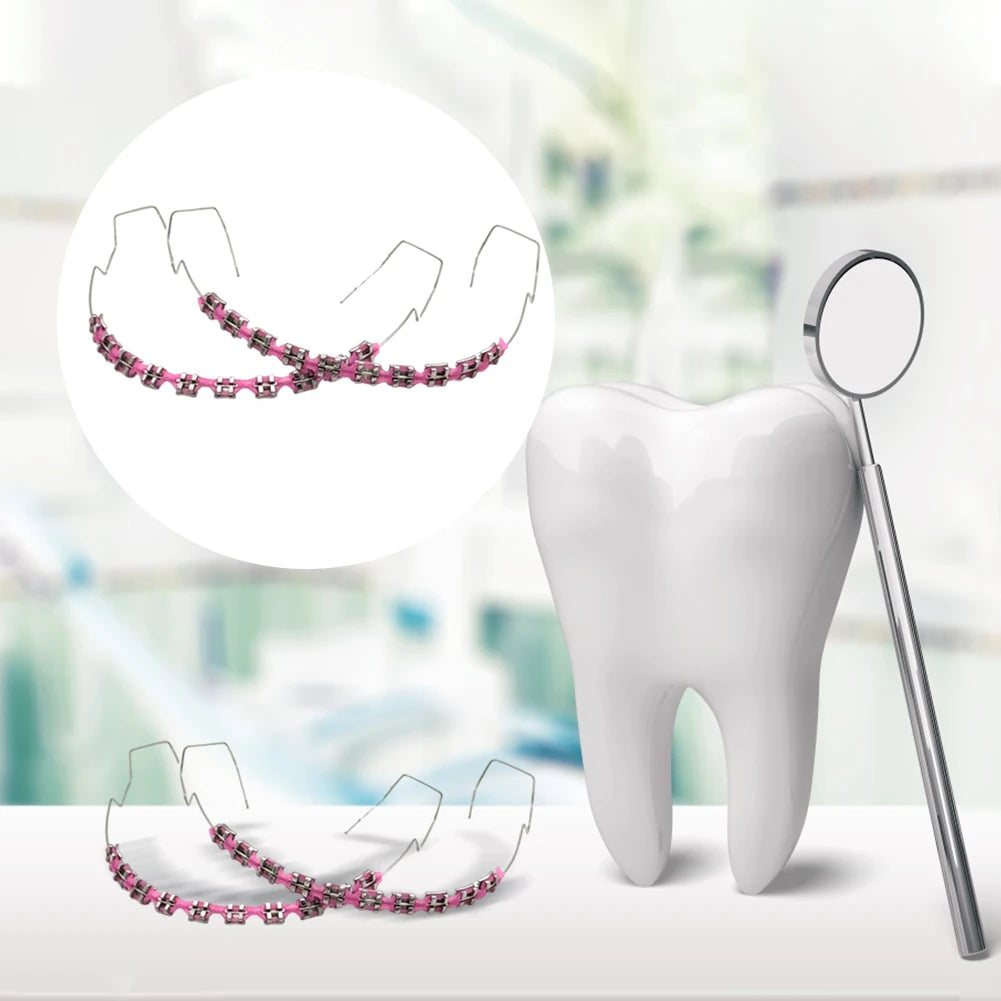 Temporary Tooth Decoration Dental Fake Braces with Metal Wires & Bracket Dental Metal Bracket Dental Tool for Tooth Decor