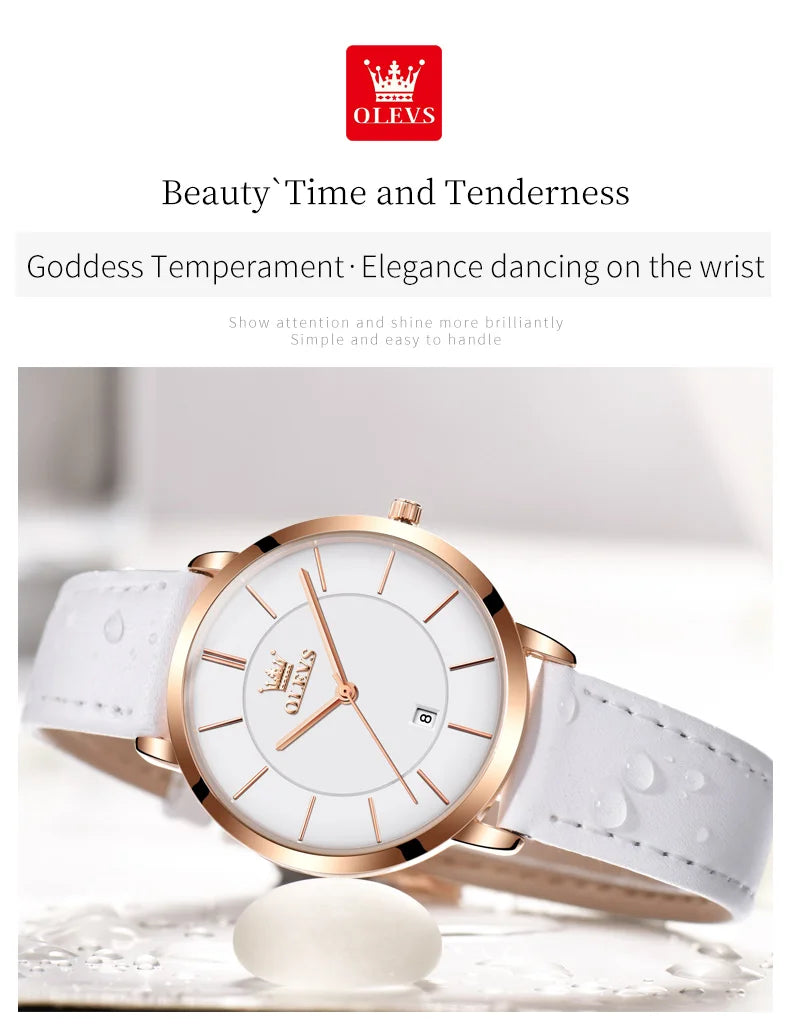 OLEVS 5869 Women Watch Original Brand Simple Mesh Belt Quartz Watch Automatic Date Waterproof Luminous Watches For Women Box