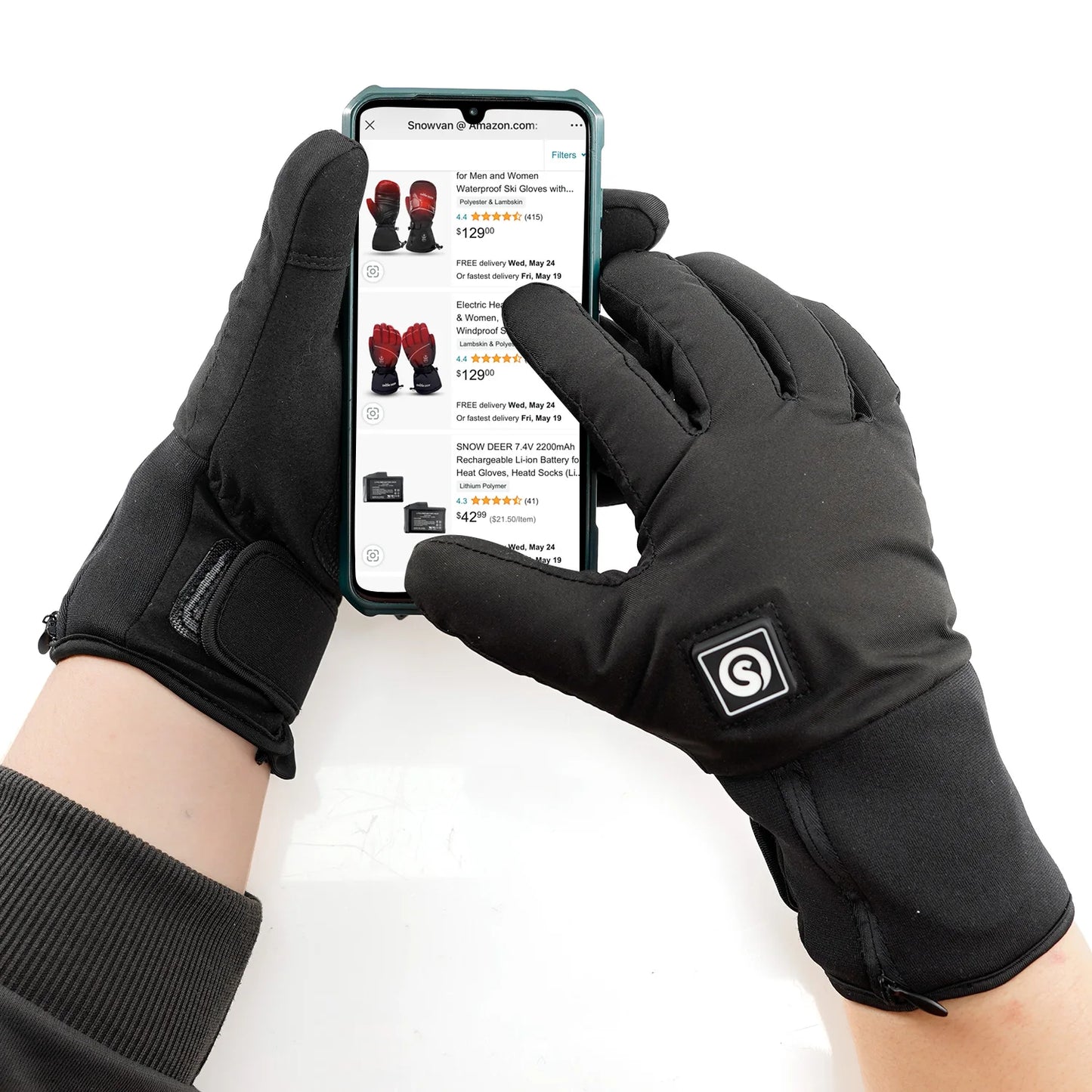 SAVIOR HEAT Heated Mittens Waterproof Electric Heated Skiing Gloves For Men Women Thermal Gloves With Rechargeable Battery Warm