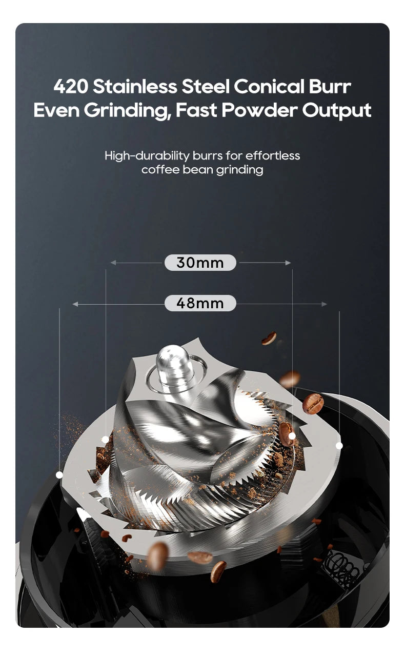 HiBREW Automatic Coffee Mill Electric Coffee Grinder with 48 Gears for Espresso American Coffee Pour Over Visual Bean Storage G7