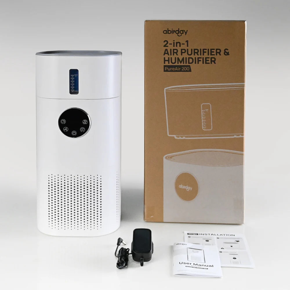 Air Purifier with Humidifier Combo for Home Allergies and Pets Hair, Smokers in Bedroom, H13 True HEPA Filter，2-in-1