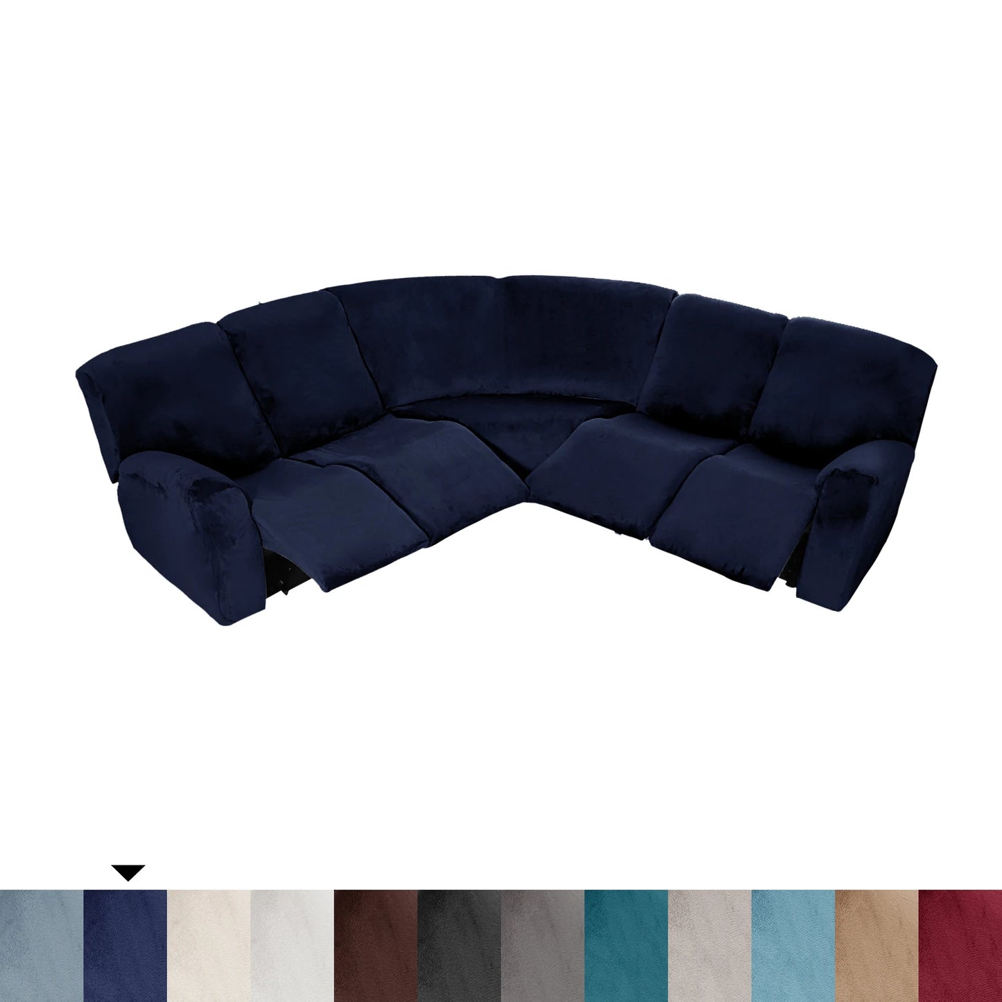 7-Piece L Shape Velvet Stretch Recliner Corner Sofa Covers for Sectional Sofa Set Reclining L Shape Sofa Slipcovers
