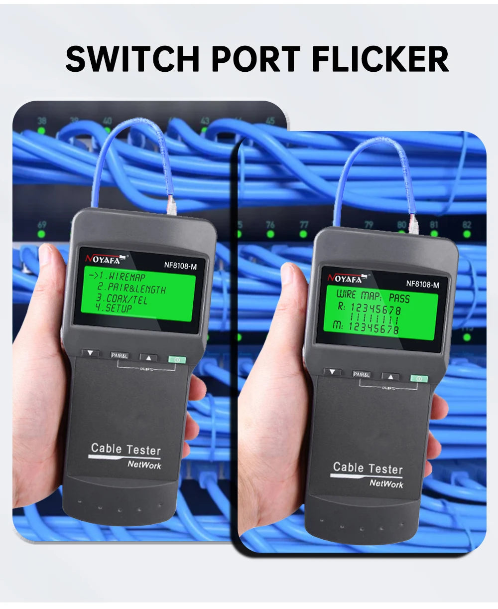 NOYAFA new NF-8108M network cable tester professional rj45 tester Measure Length Cabl Multifunctional poe Network Tools