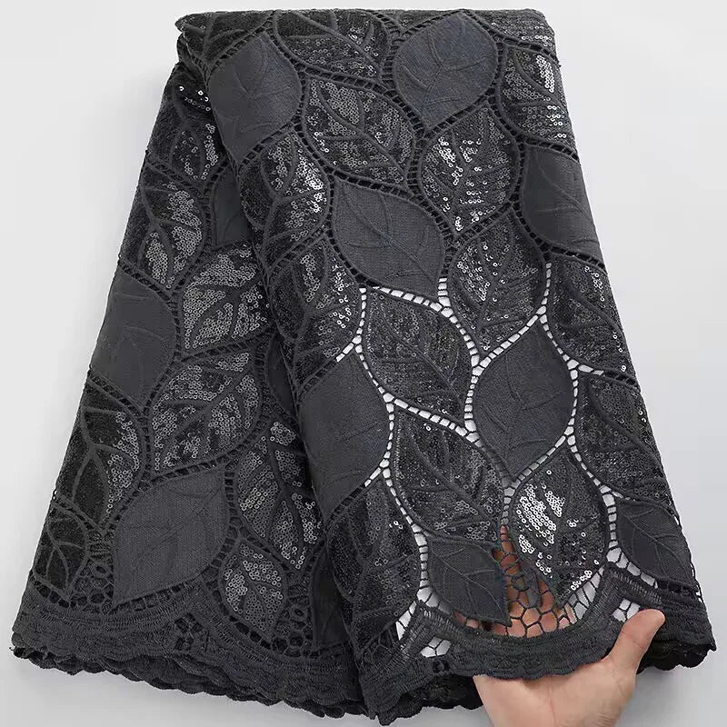 SJD LACE African Guipure Cord Stones Lace Fabric 5 Yards 2026 New Nigerian Water Soluble Lace For Women Wedding Party Dress 3844