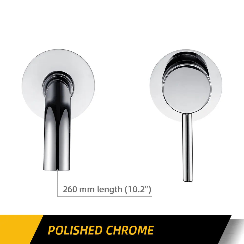 Bagnolux Ronda Stainless Steel Solid Brass Trim Taps 2 Hole Wall-Faucet Set Hot Anc Cold Water Bathroom Sink Mixer Small Tap