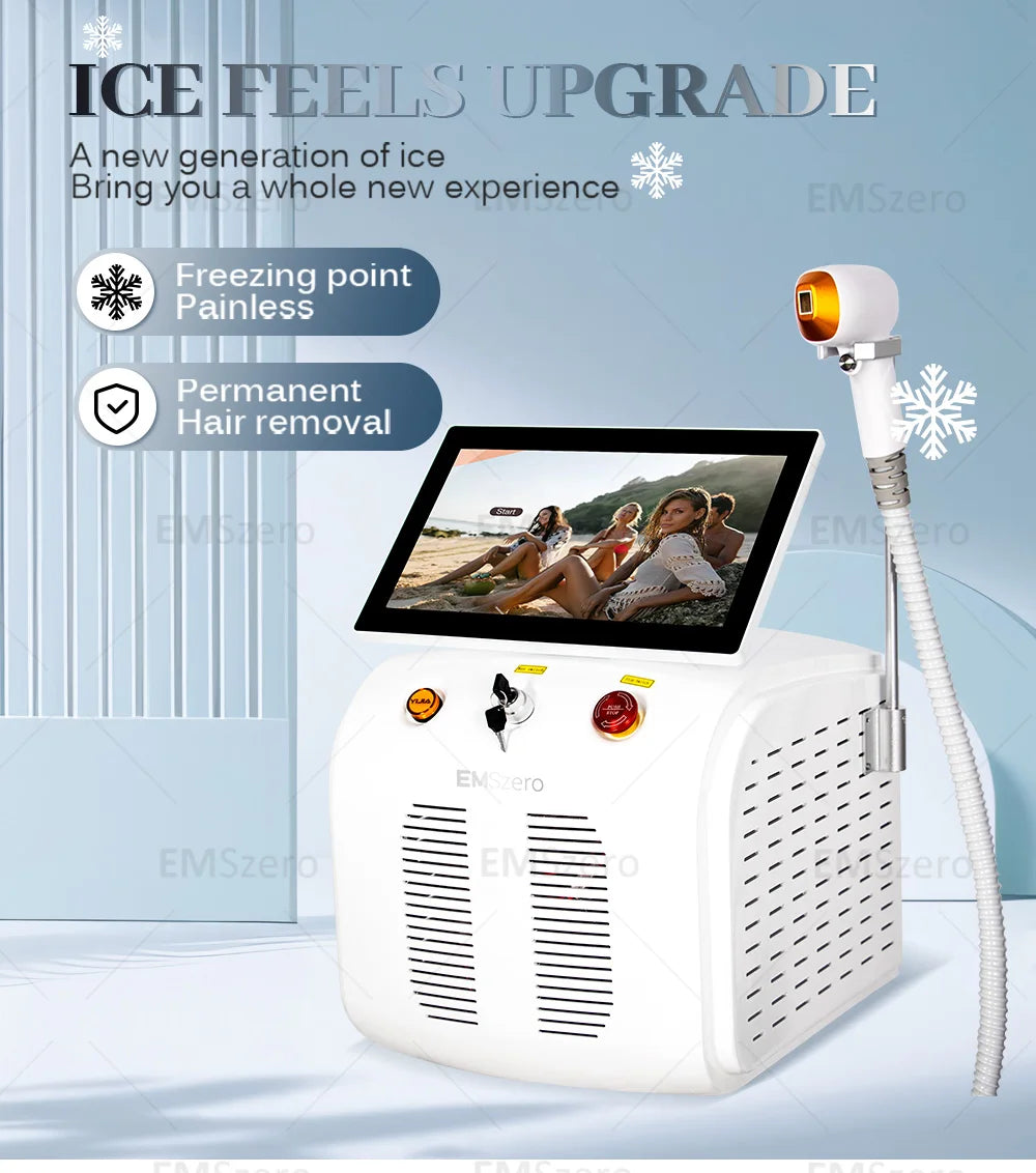 Professional Diode Ice Titanium Laser Hair Removal Machine Portable 808 755 1064 Alexandrite Device 3 Waveleng Permanent Removal