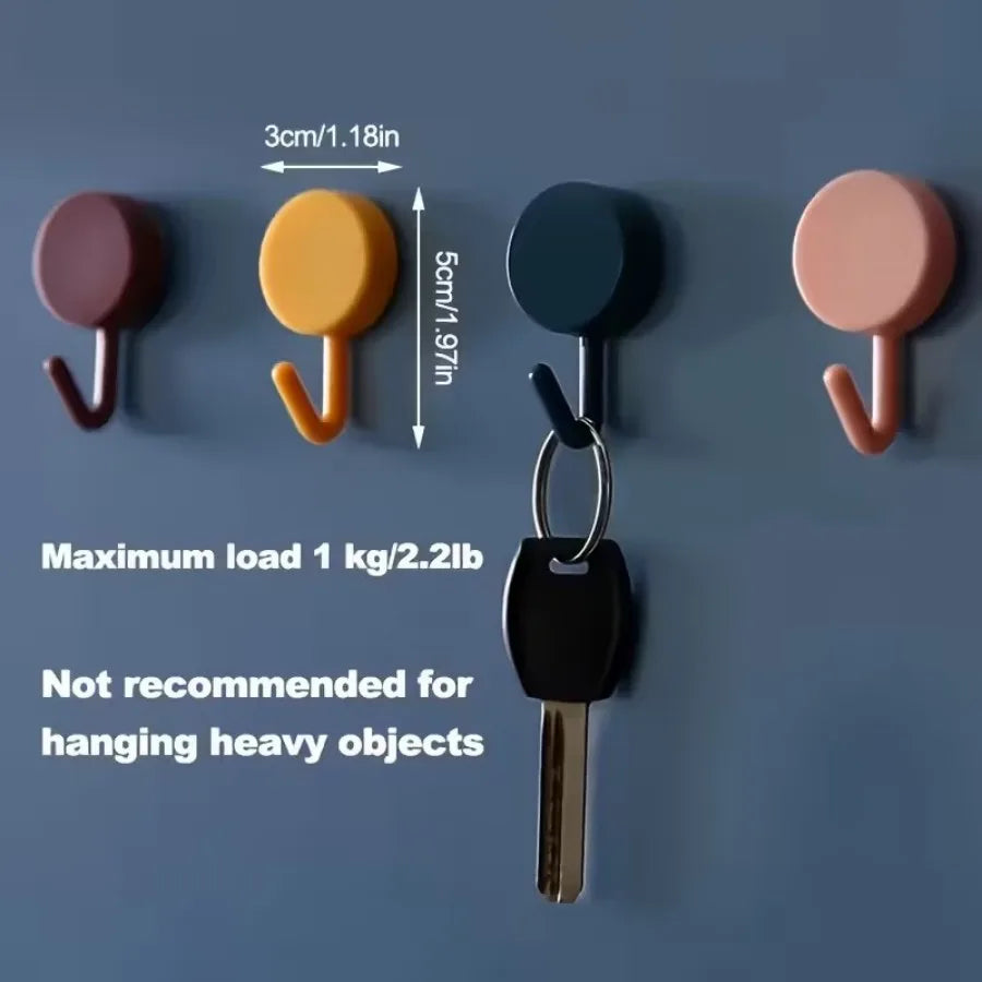 10Pcs Macaron Adhesive Hooks - Colorful Heavy Duty Removable, No Drill Wall Hooks for Kitchen Bathroom Door Hanging Storage
