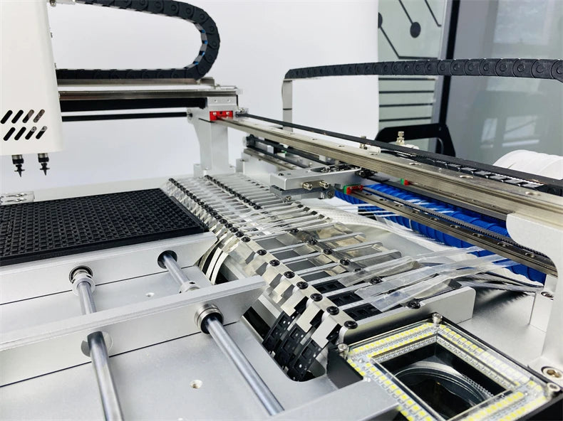 Q2S Dual 6 Heads 54 Bits Full Vision Desktop Automatic SMT Pick and Place Machine Chip Mounter
