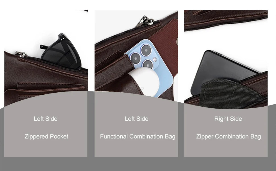 Double Shoulder Armpit Bag, Underarm Shoulder Bag, For Men Holster Bag Pu Leather Underarm Strap Wallet, Waterproof