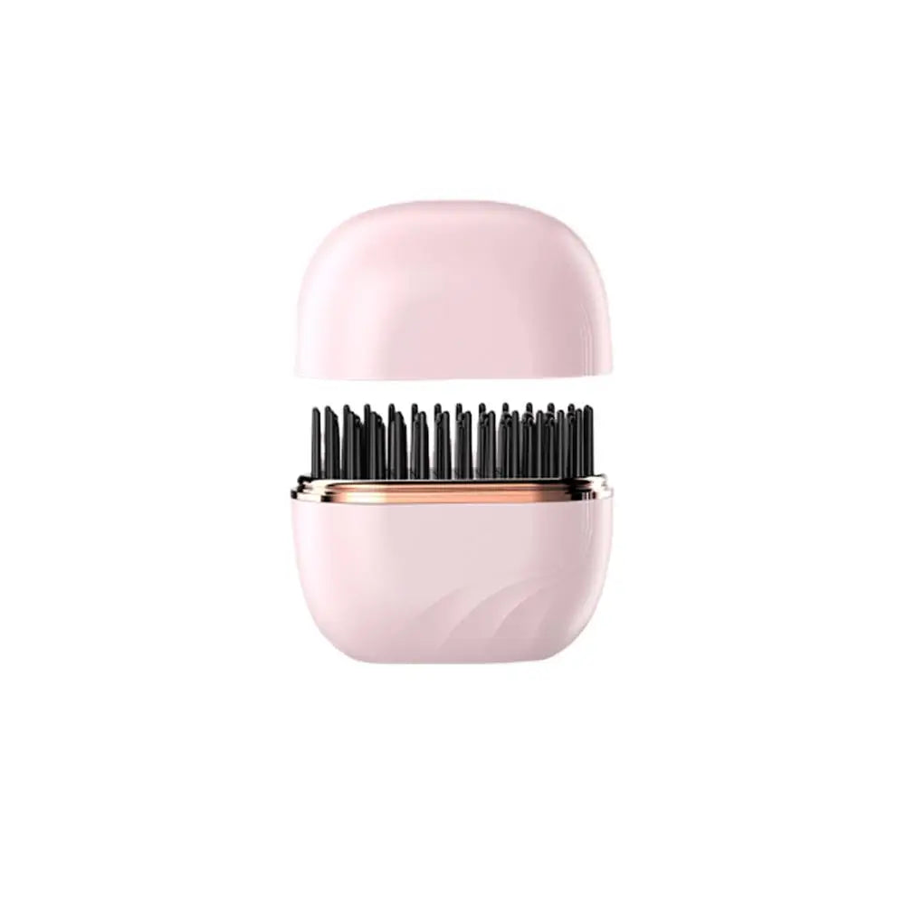 Mini Rechargeable Hair Straightener Brush: 3-Speed Temp Control, Anti-Scald Shell, Lightweight & Portable for Travel