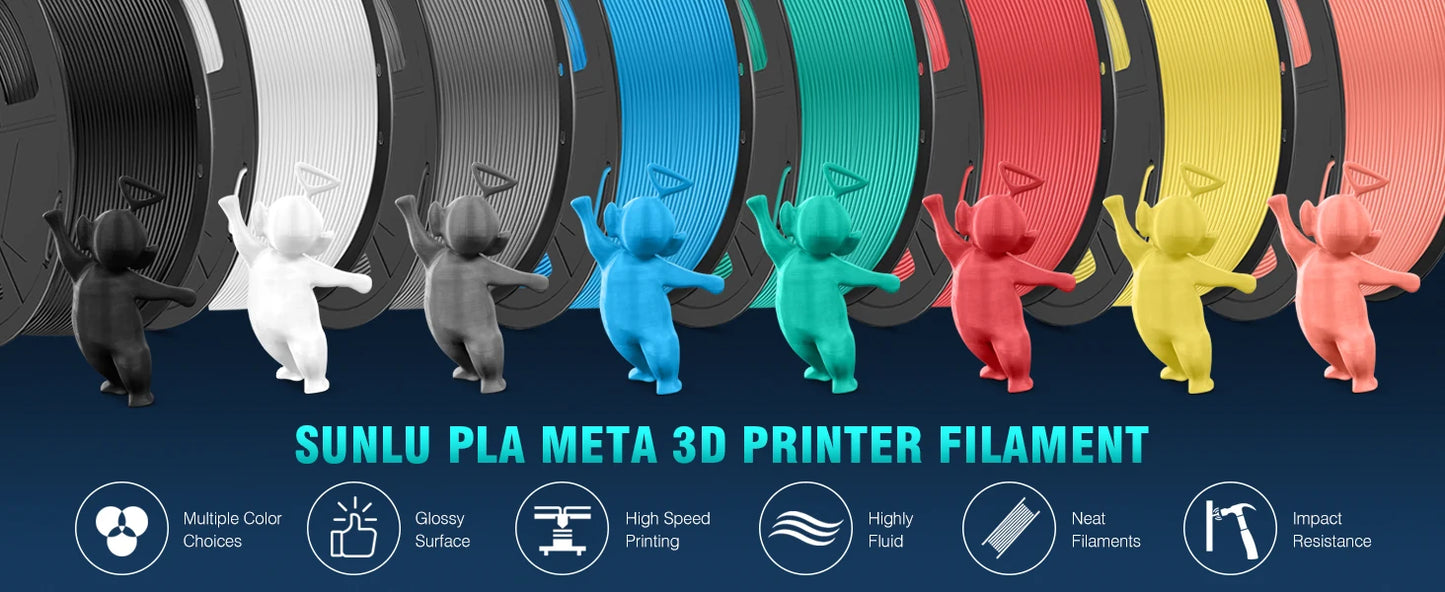 SUNLU 5KG 3D Filament PLA+/PLA+2.0/AntiString PLA /PLA Meta/High Speed PLA Filamnet 1.75mm 1KG Filament for 3D Printer& 3D Pen
