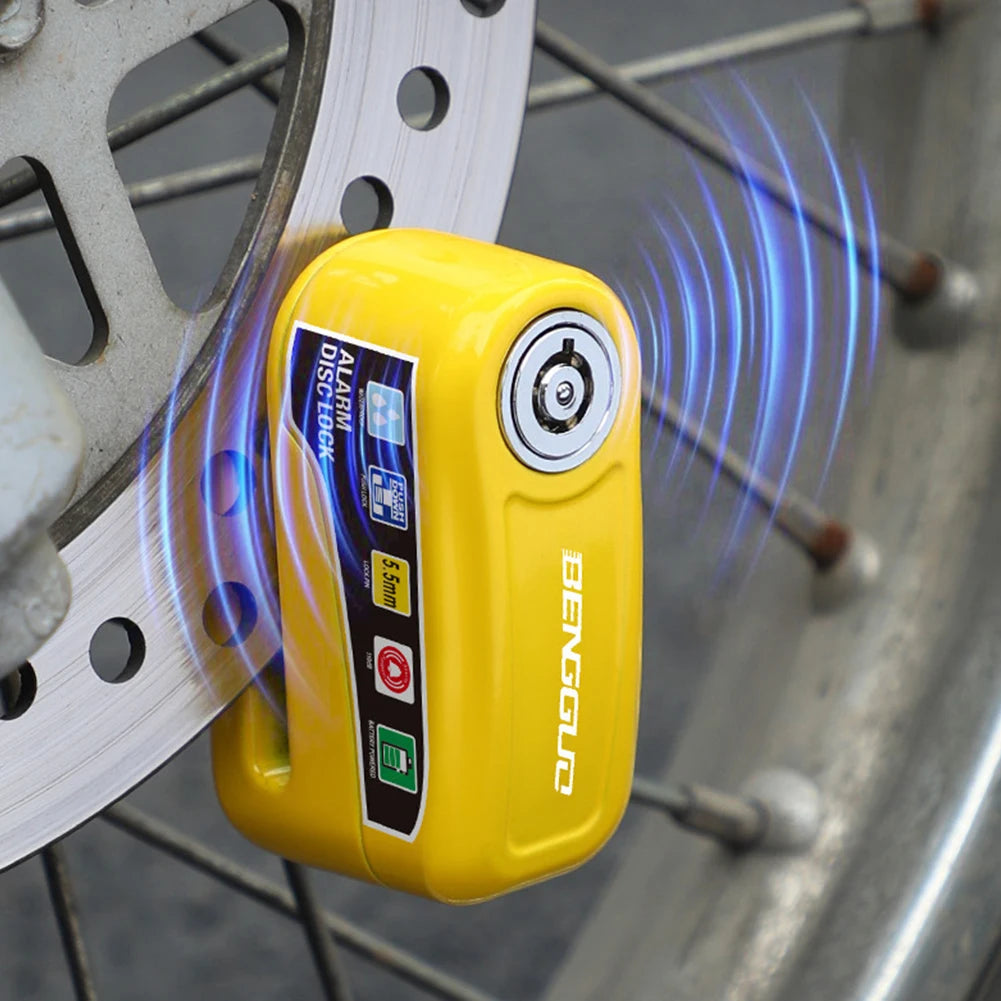 Bicycle Alarm Disc Brake Electric Lock Anti Theft Motorcycle Alarm Brake Rotor Padlock Waterproof Motorcycle Bike Accessories