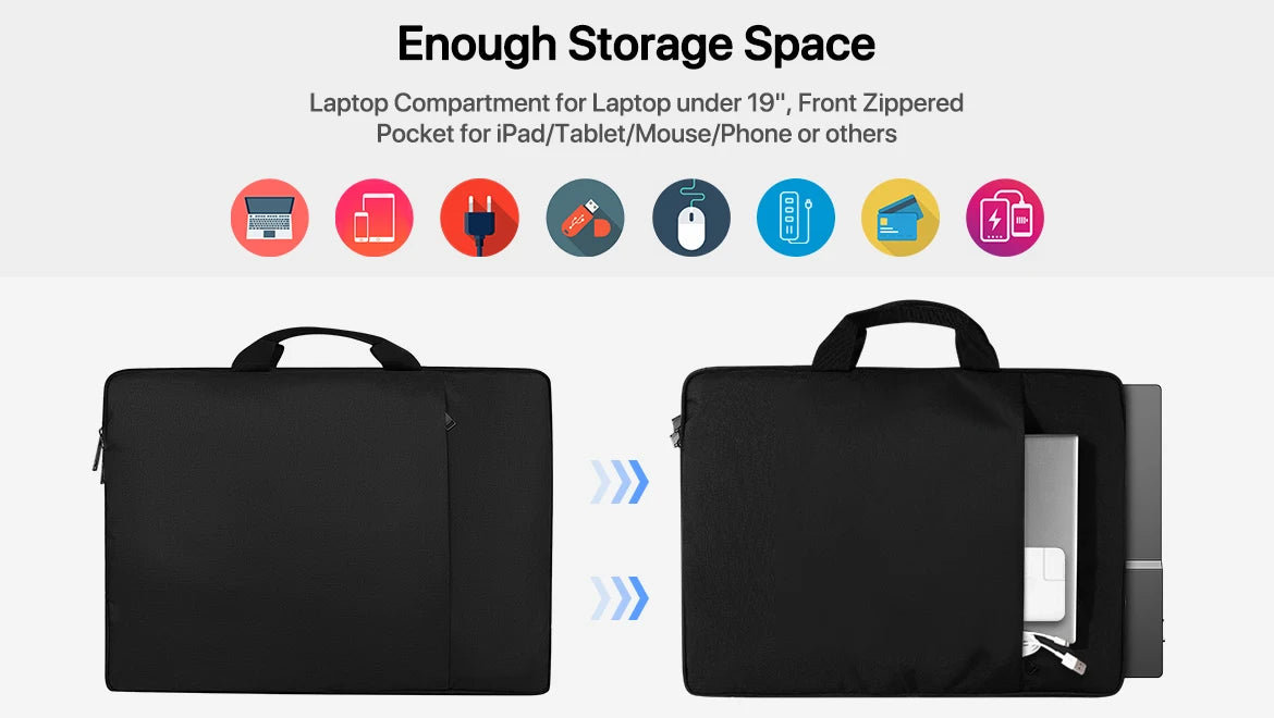 360° Protective Laptop Sleeve Bag 19.5 - 22 inch for UPERFECT UMax 22 Portable Monitor Laptop Notebook Tablet with Pocket