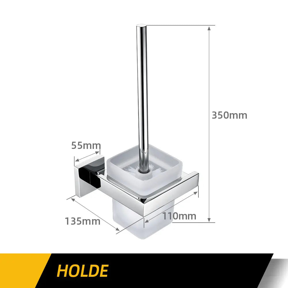 Polished Chrome Wall-mounted Stainless Steel Clothes Hook Toilet Paper Holder Towel Bar Kitchen Facilities Bathroom Accessories