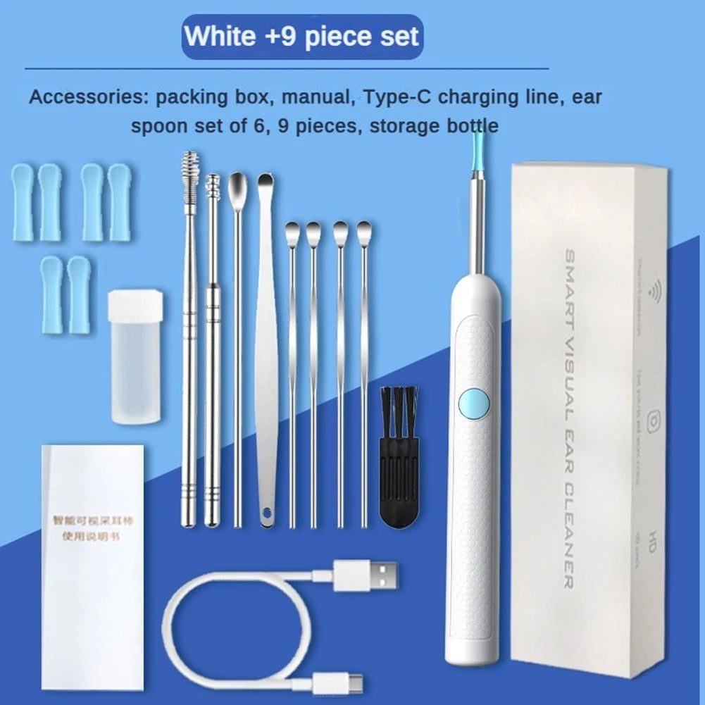 Visual Ear Wax Cleaner with Camera Safe Earwax Removal Endoscope with Camera Luminous Otoscope Ear Cleaning Tools Ear Care