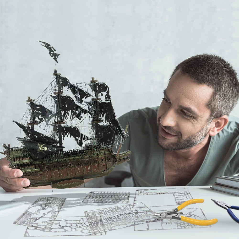 Piececool Model Building Kits The Flying Dutchman 3D Puzzle Metal DIY Set Jigsaw for Adult Gifts