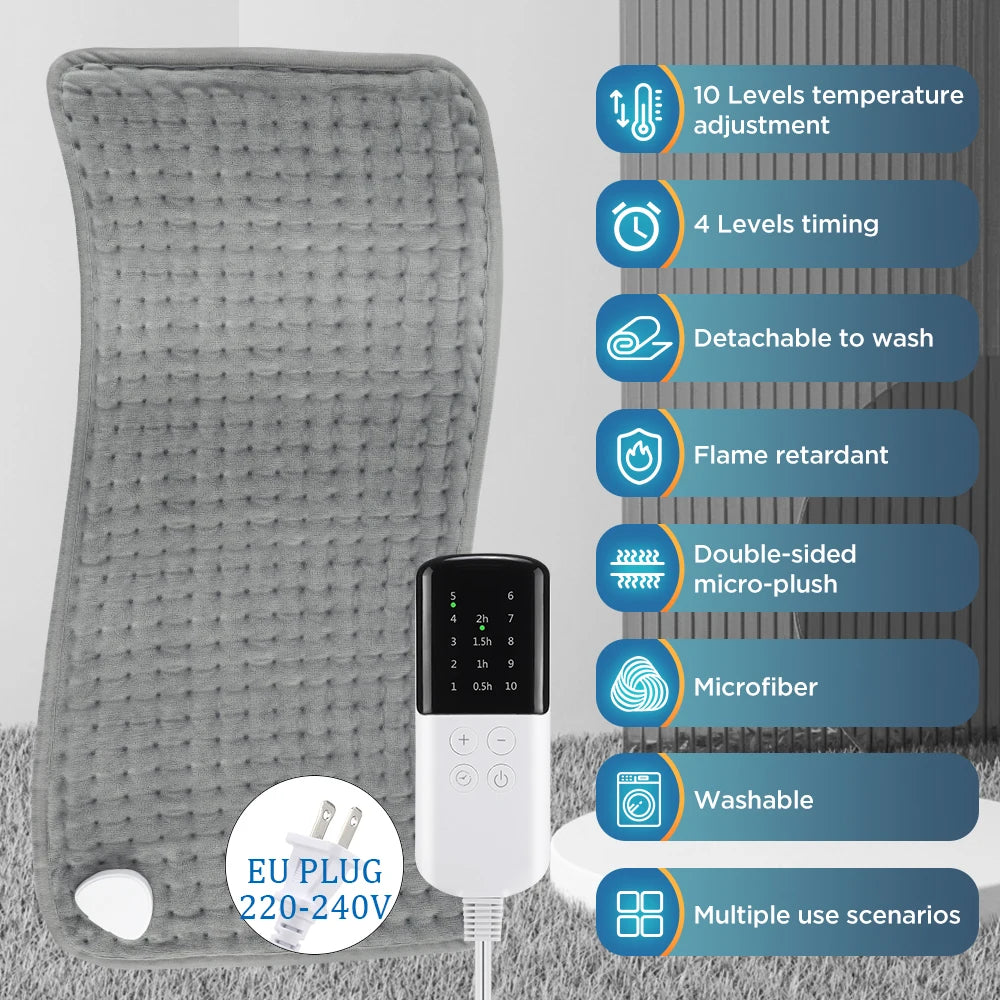 Heating Foot Massager Infrared Therapy Back and Neck Massage Mat Electric Blanket Natural Jade Stone Thermal Cushion Pain Relief